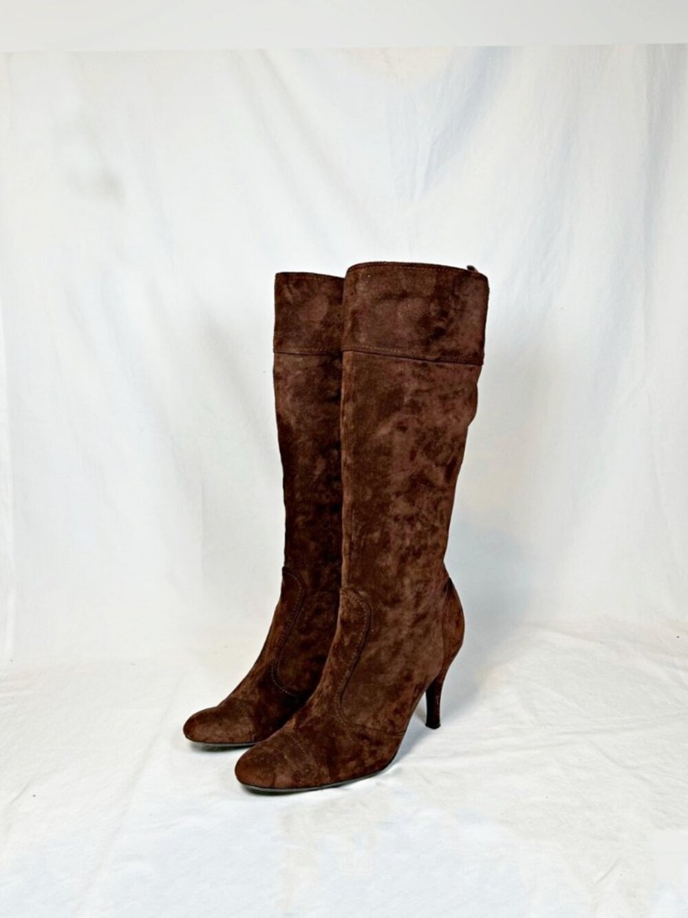 Harve' Benard Tall Brown Suede Boho High Heel Knee High Riding Boots~8.5~